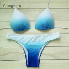 Load image into Gallery viewer, Sexy Bikini Set White and Blue