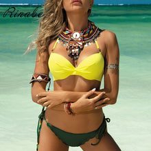 Load image into Gallery viewer, yellow solid color bikini