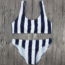 Load image into Gallery viewer, Bikinis Set Blue and White Striped