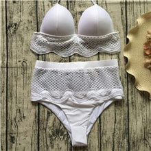 Load image into Gallery viewer, Sexy push Bikini Set White or Black with Lace