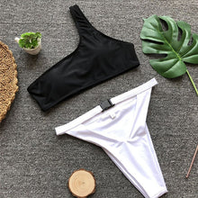 Load image into Gallery viewer, Pink One-Shoulder Bikini