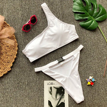 Load image into Gallery viewer, Pink One-Shoulder Bikini